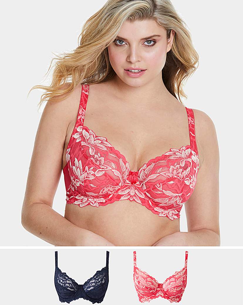 Image of 2 Pack Lily Navy/Pink Full Cup Bras