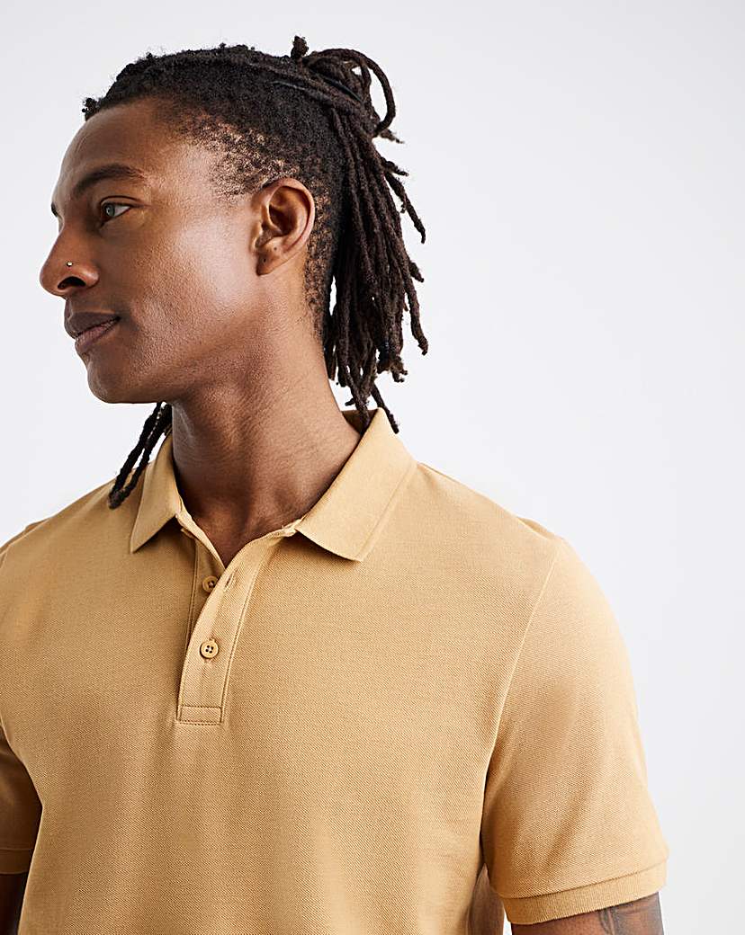 Pique Polo Shirt Long Coral Jacamo Size …