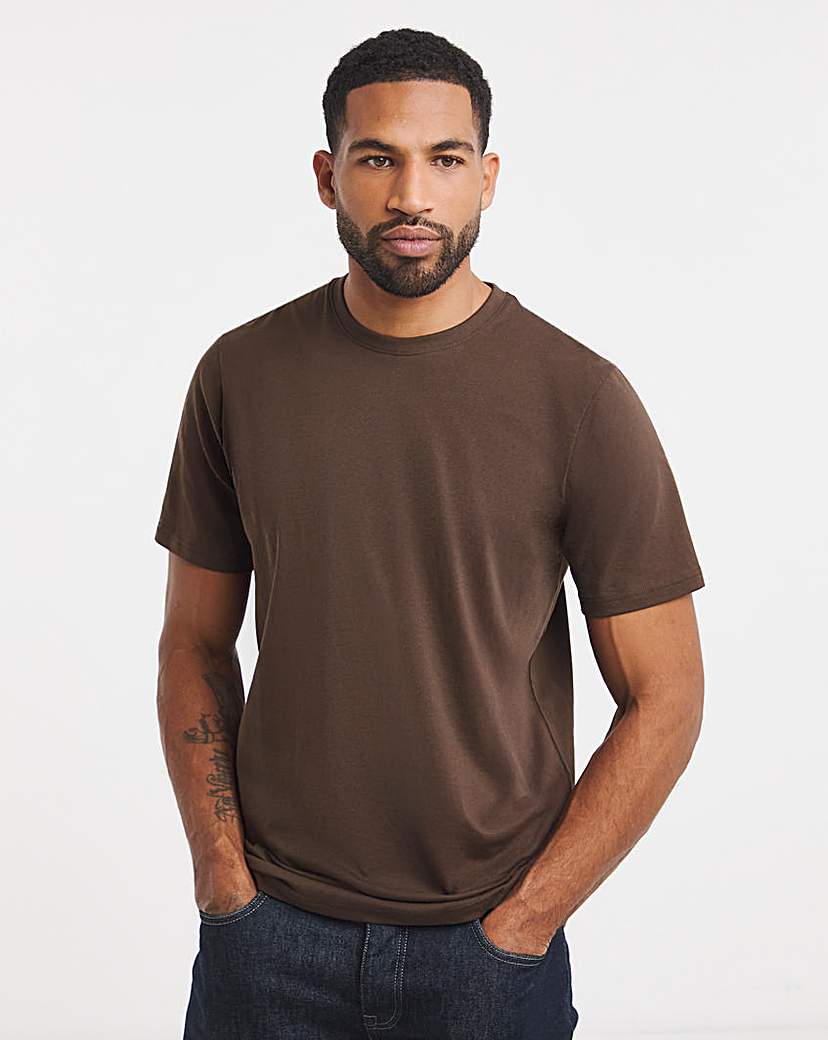 Pure Cotton Crew Neck TShirt Brown Jacamo …