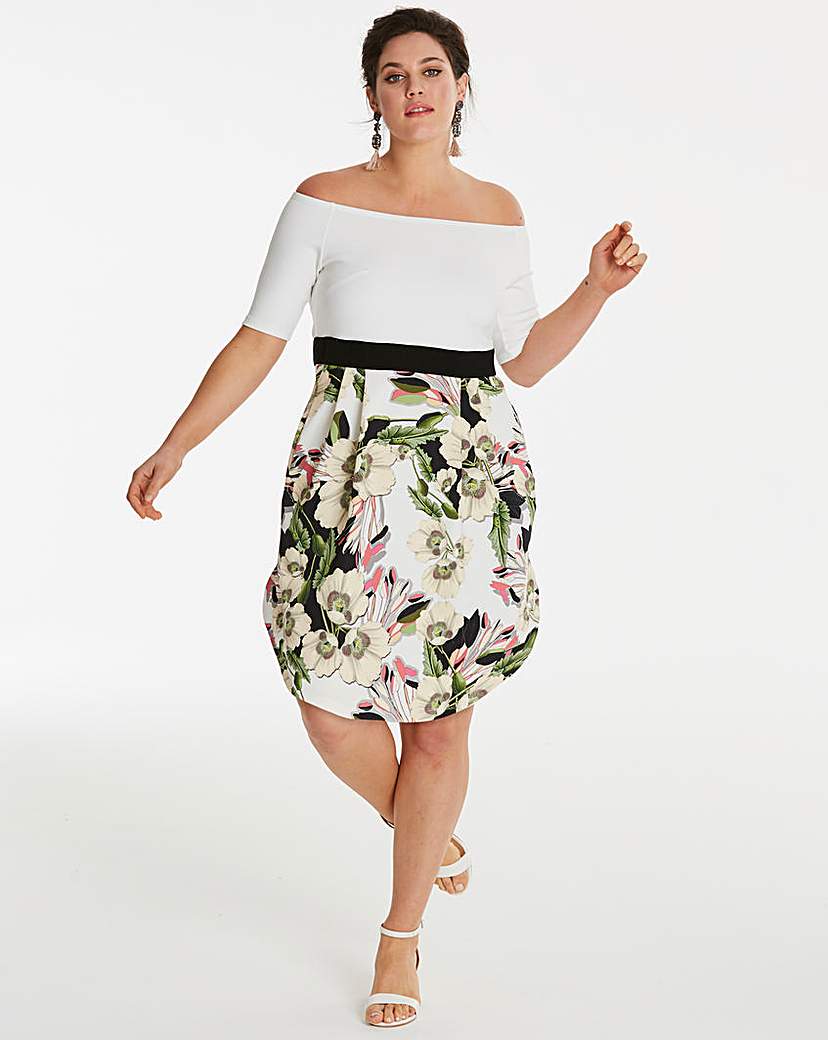 Tulip Skirt Stretch Bardot Prom Dress