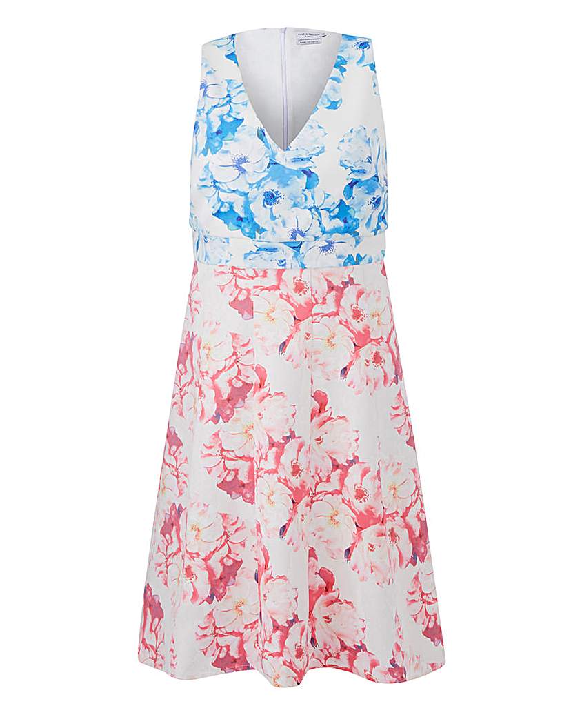 Wolf & Whistle Floral Two Print Dress