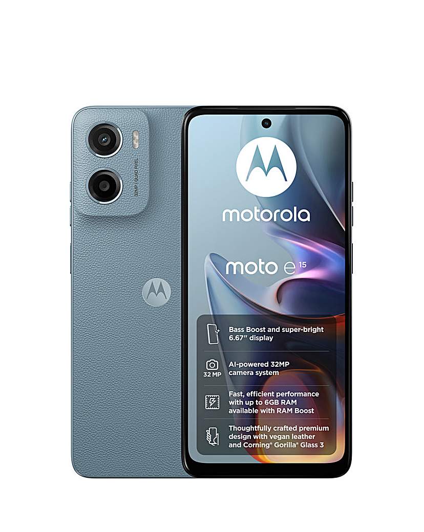 New In - Motorola E15 2GB 64GB - Misty Blue