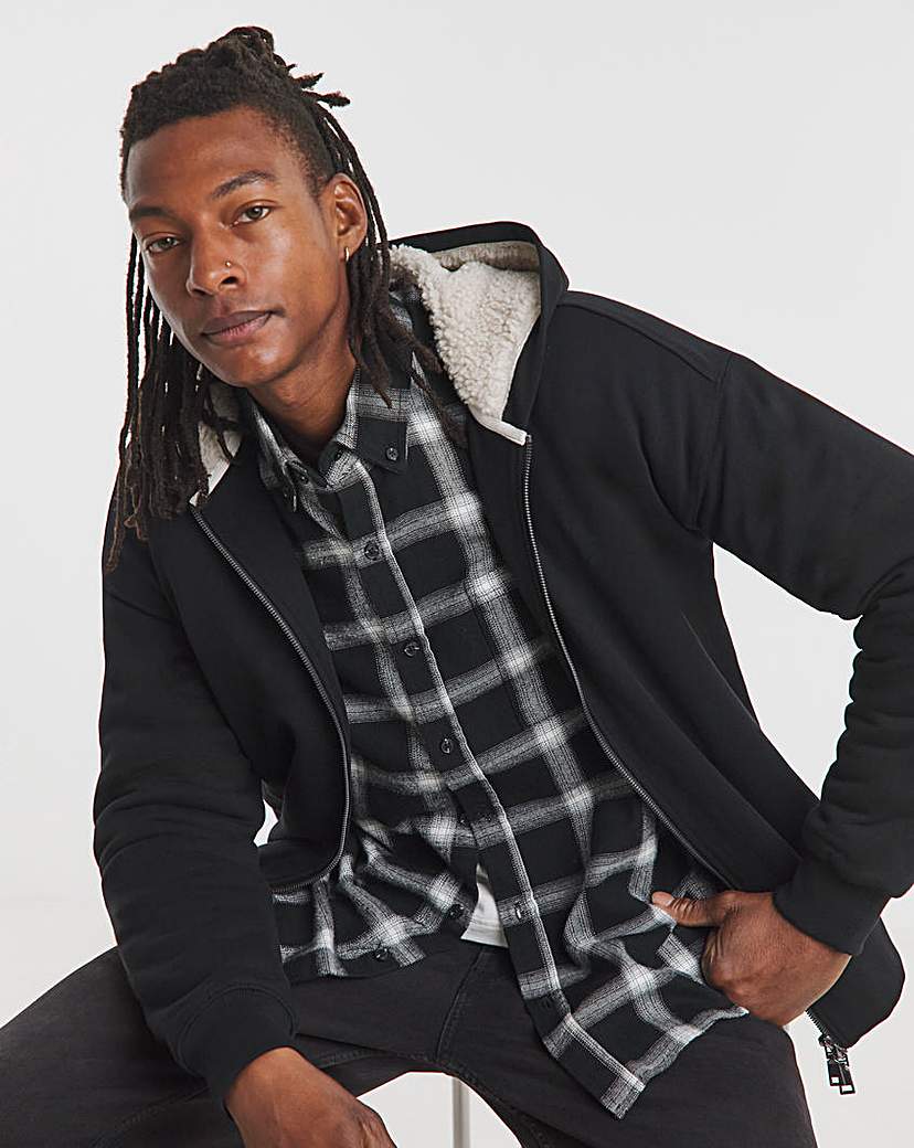 New In - Borg Lined Full Zip Relaxed Hoodie