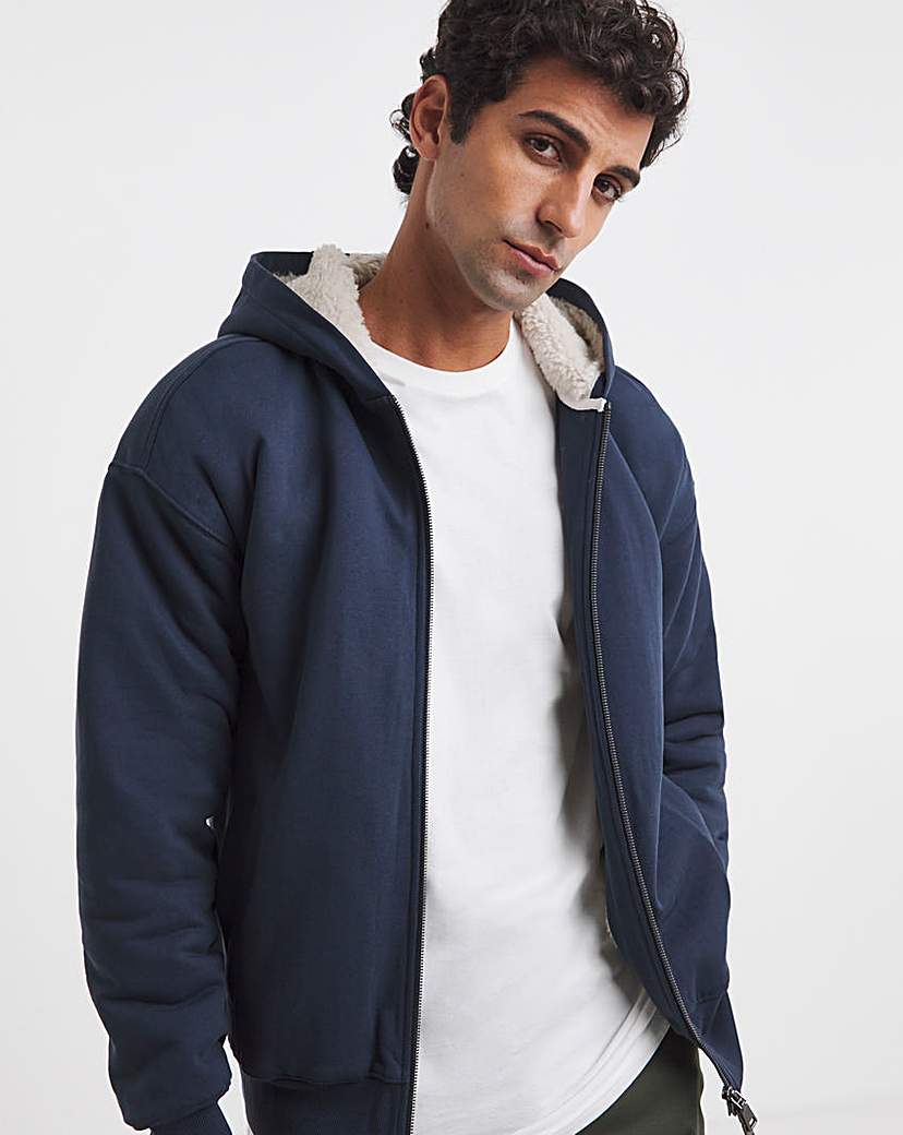 New In - Borg Lined Full Zip Relaxed Hoodie
