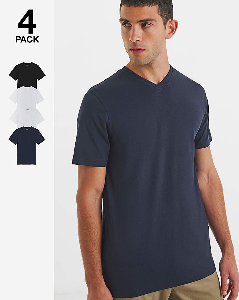 New In - 5 Pack Multi V Neck T-Shirts Long