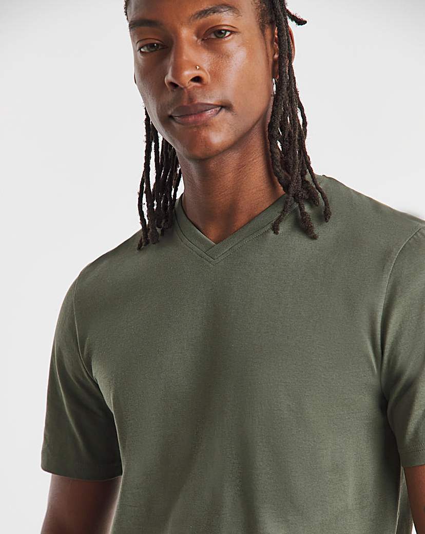 Pure Cotton V Neck T-Shirt Long