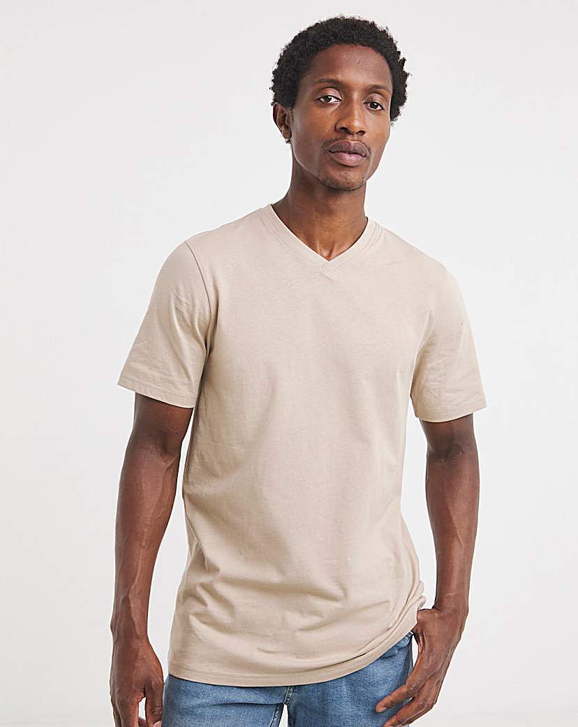New In - Pure Cotton V Neck T-Shirt Long
