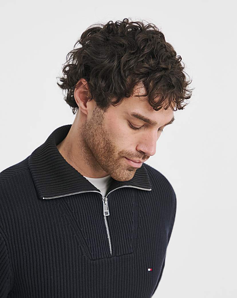Tommy Hilfiger Chunky Rib Zip Knit