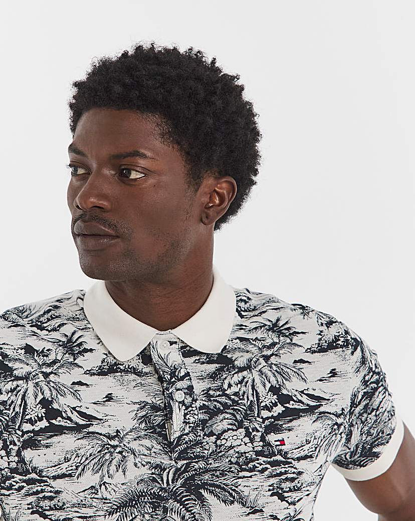 New In - Tommy Hilfiger Printed Linen Mix Polo