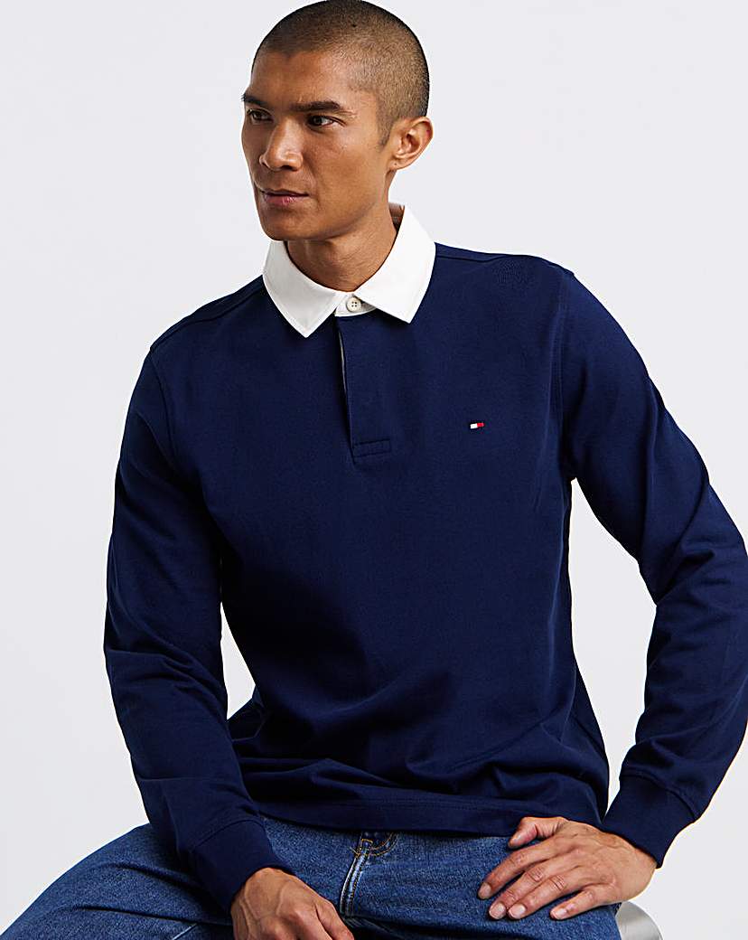 Tommy Hilfiger Men's Blue Essential Solid Rugby Shirt - Navy - M - Image 3