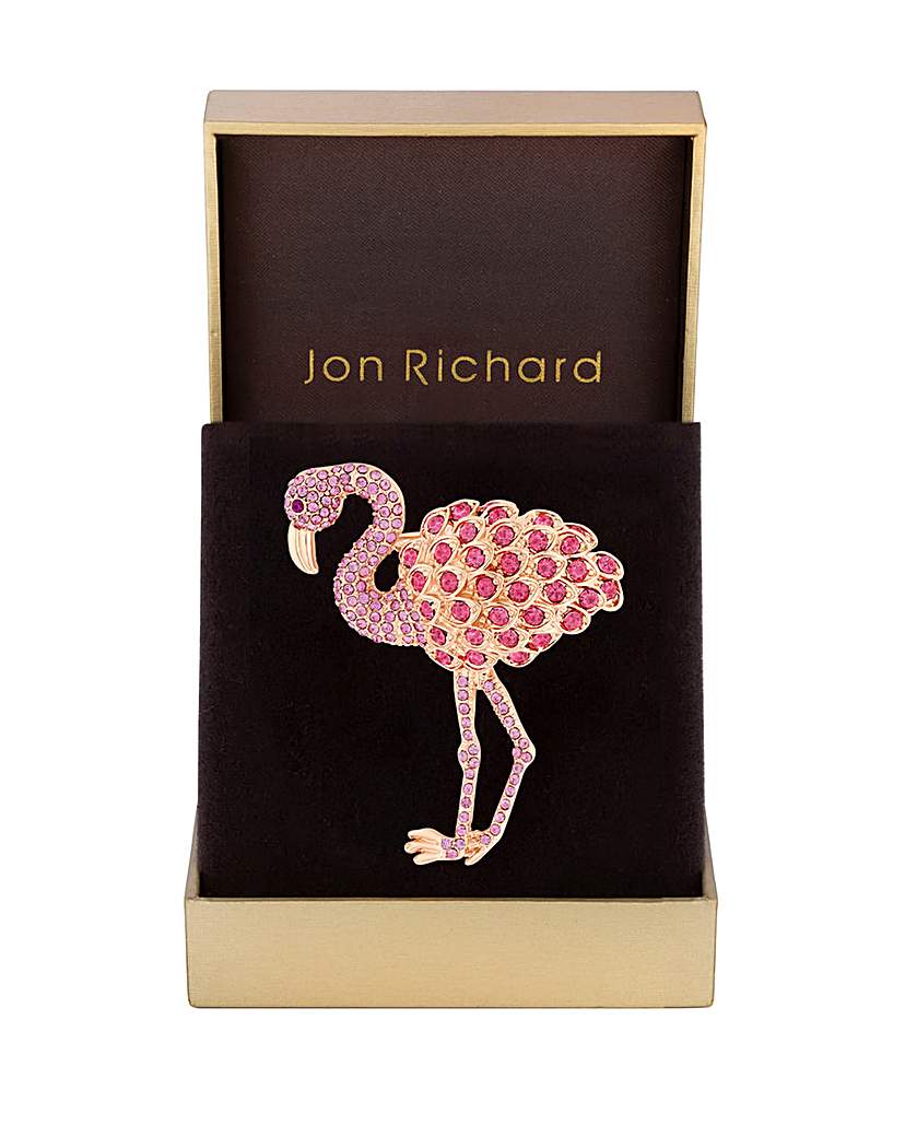 Jon Richard Flamingo Brooch - Gift Boxed