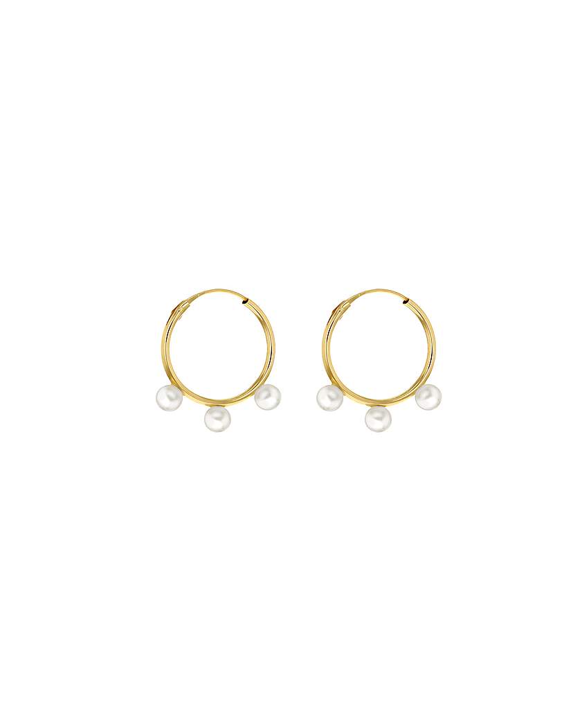 9ct Gold Fresh Pearls Hoops