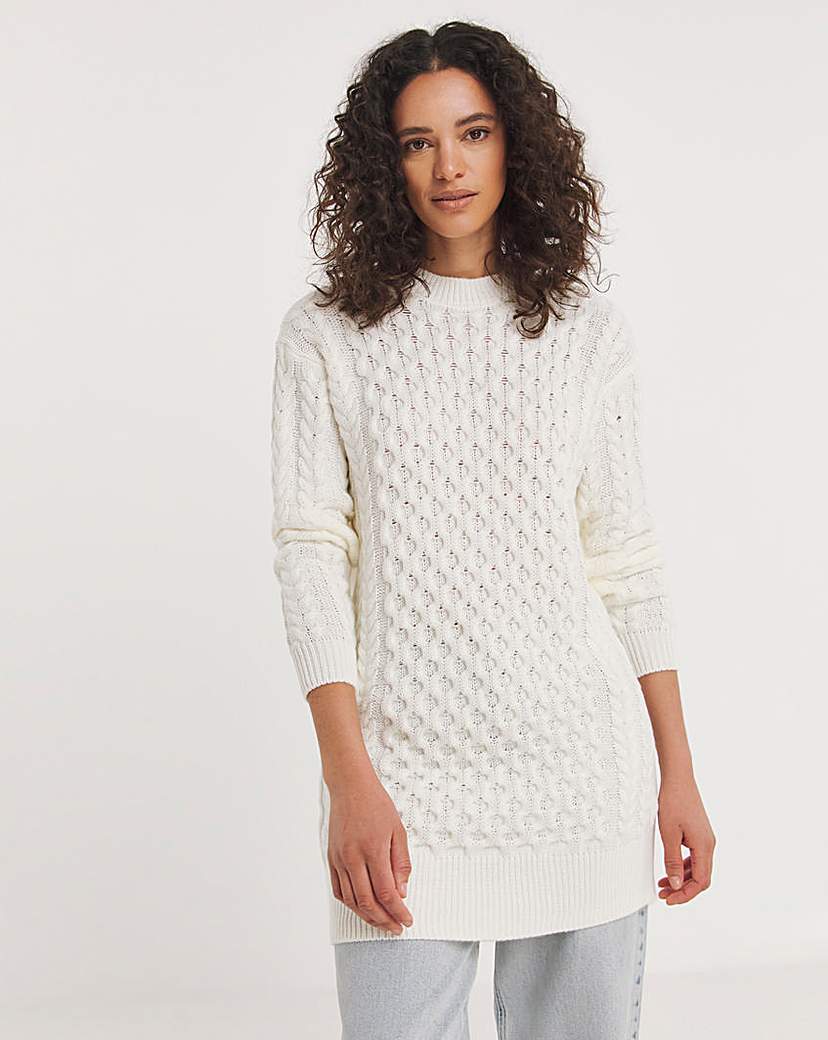 Cable Crew Neck Tunic