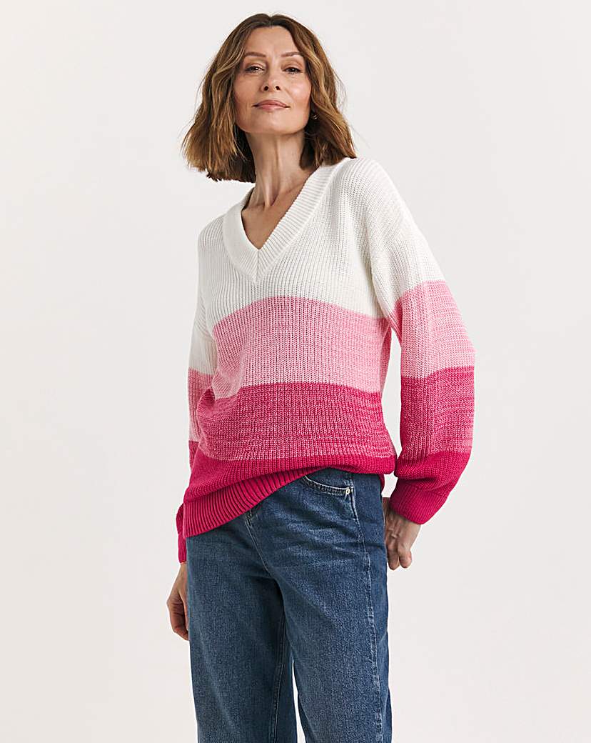 Volume Sleeve Fisherman Rib Stripe Tunic