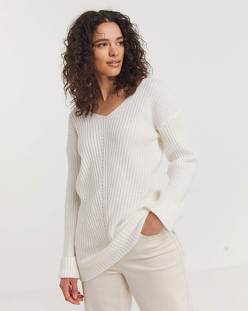 V Neck Ribbed Tunic