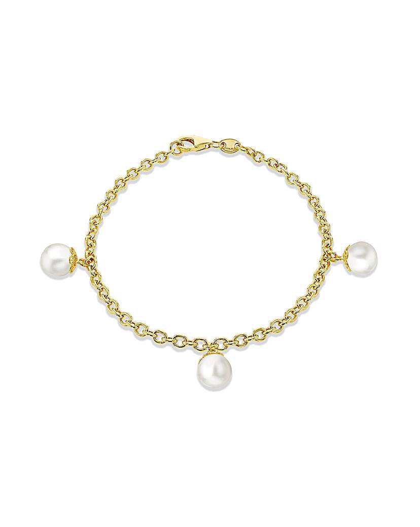 9ct Gold Pearl Drop Bracelet