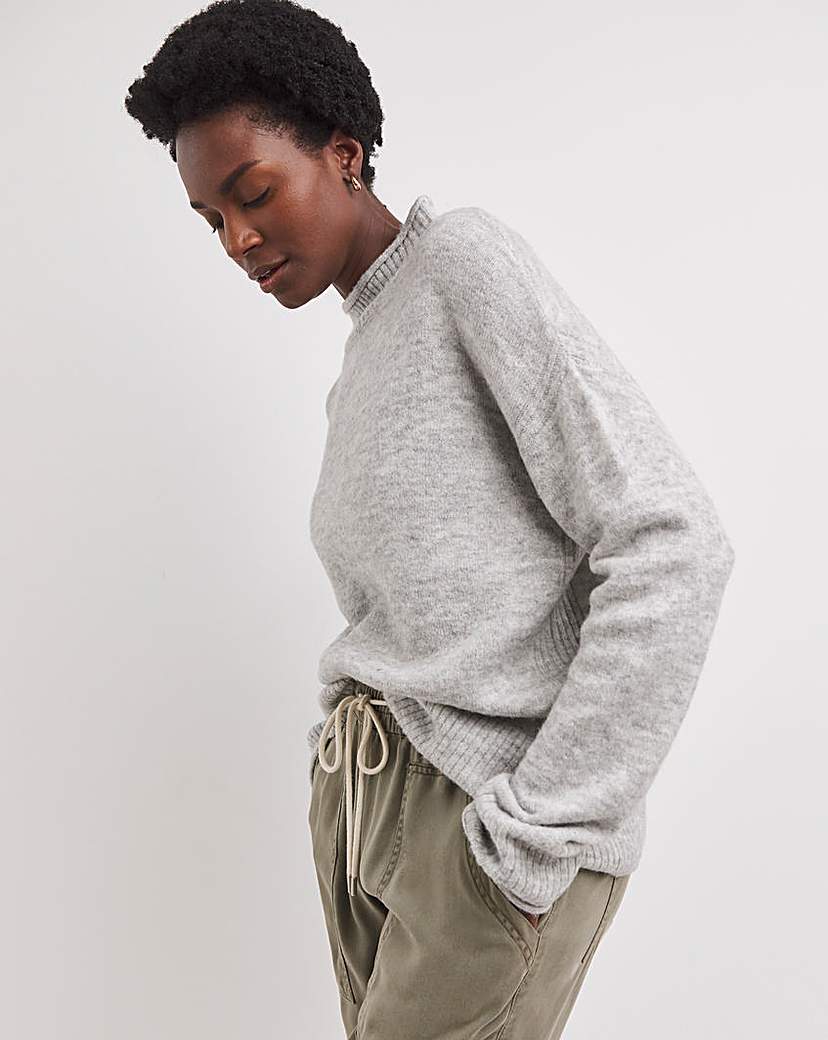 Roll Edge Funnel Neck Jumper