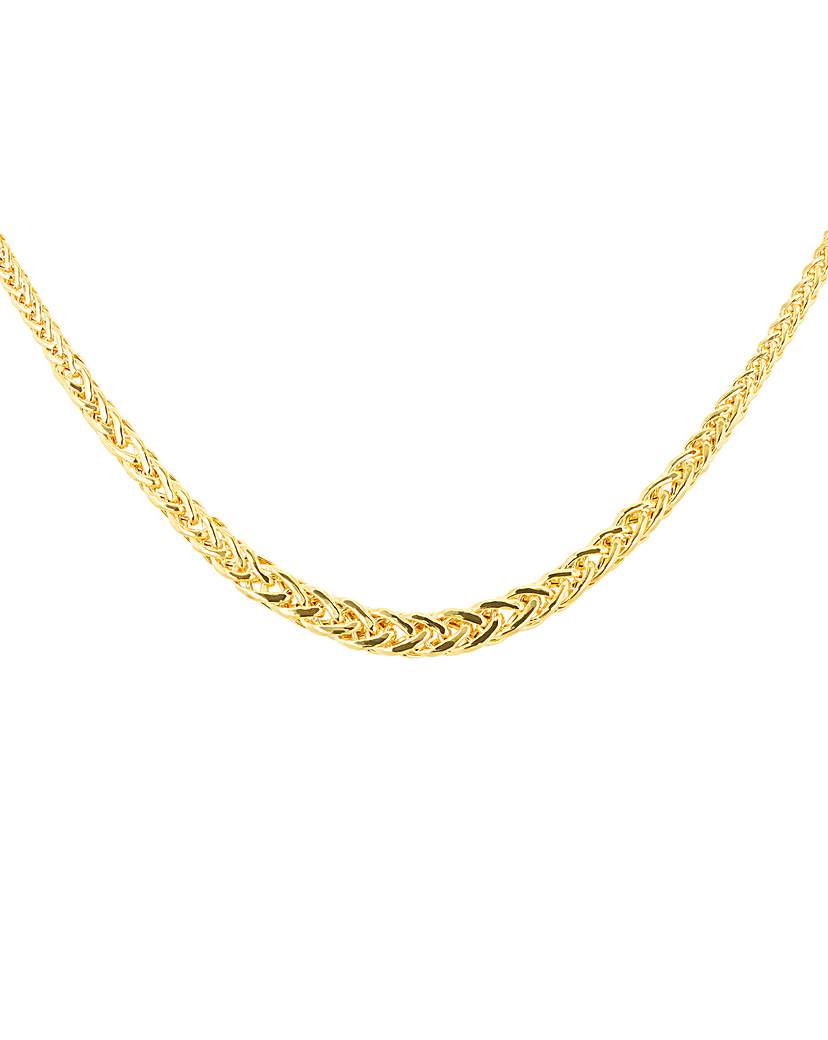 9ct Gold Plaited Woven Link Necklace