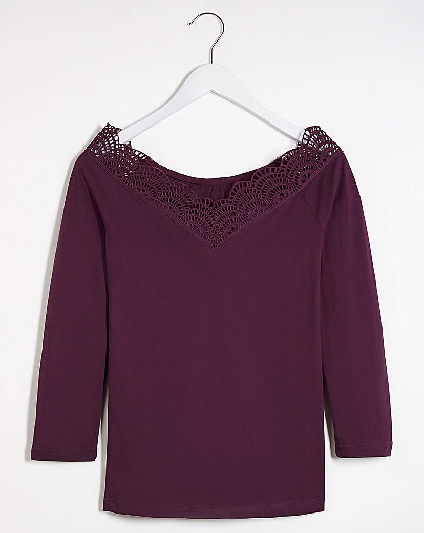 Image of Crochet Lace V Neck Top