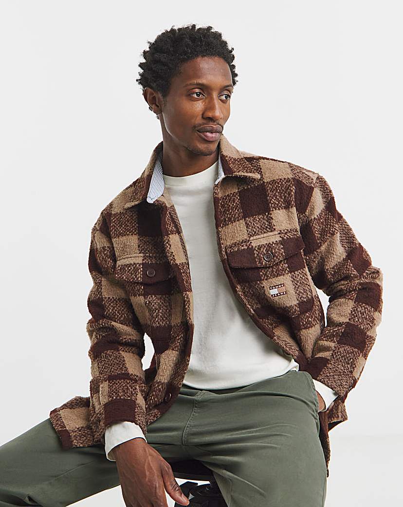 Tommy Jeans Check Overshirt - Brown