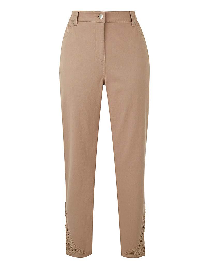 Image of Together Lace Trim Crop Trousers
