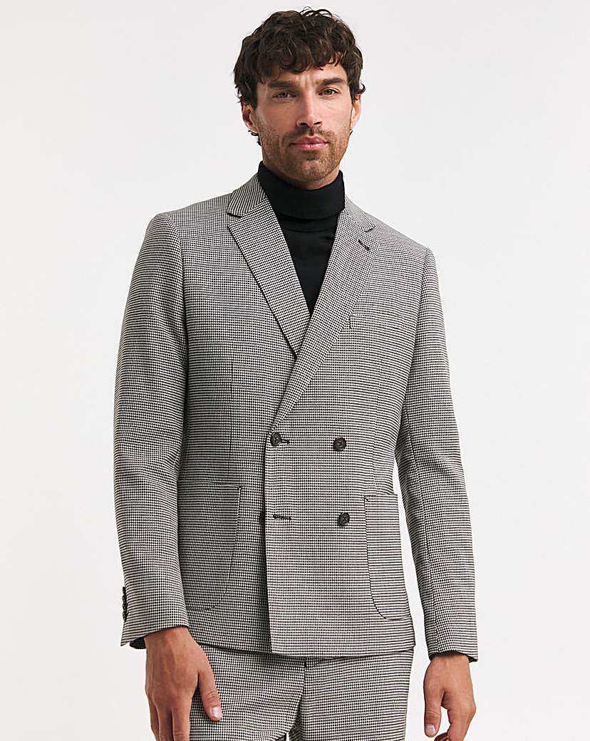 Double Breasted Puppytooth Blazer