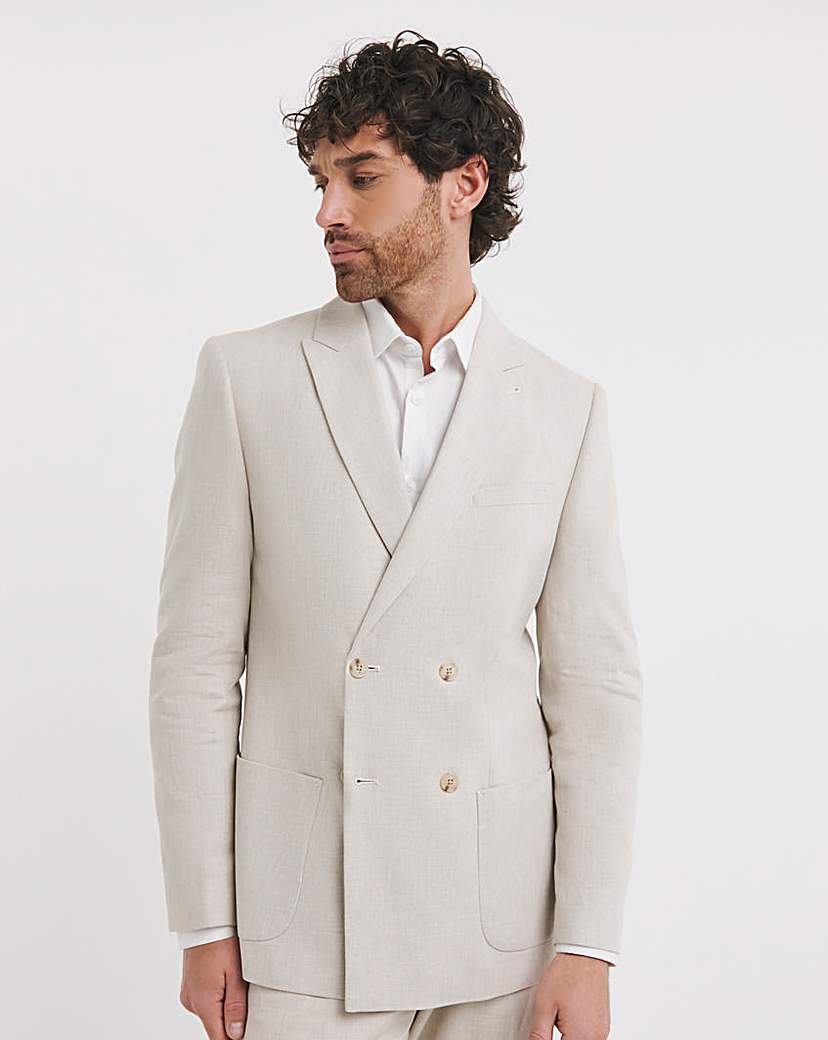 New In - Linen Blend Double Breasted Blazer