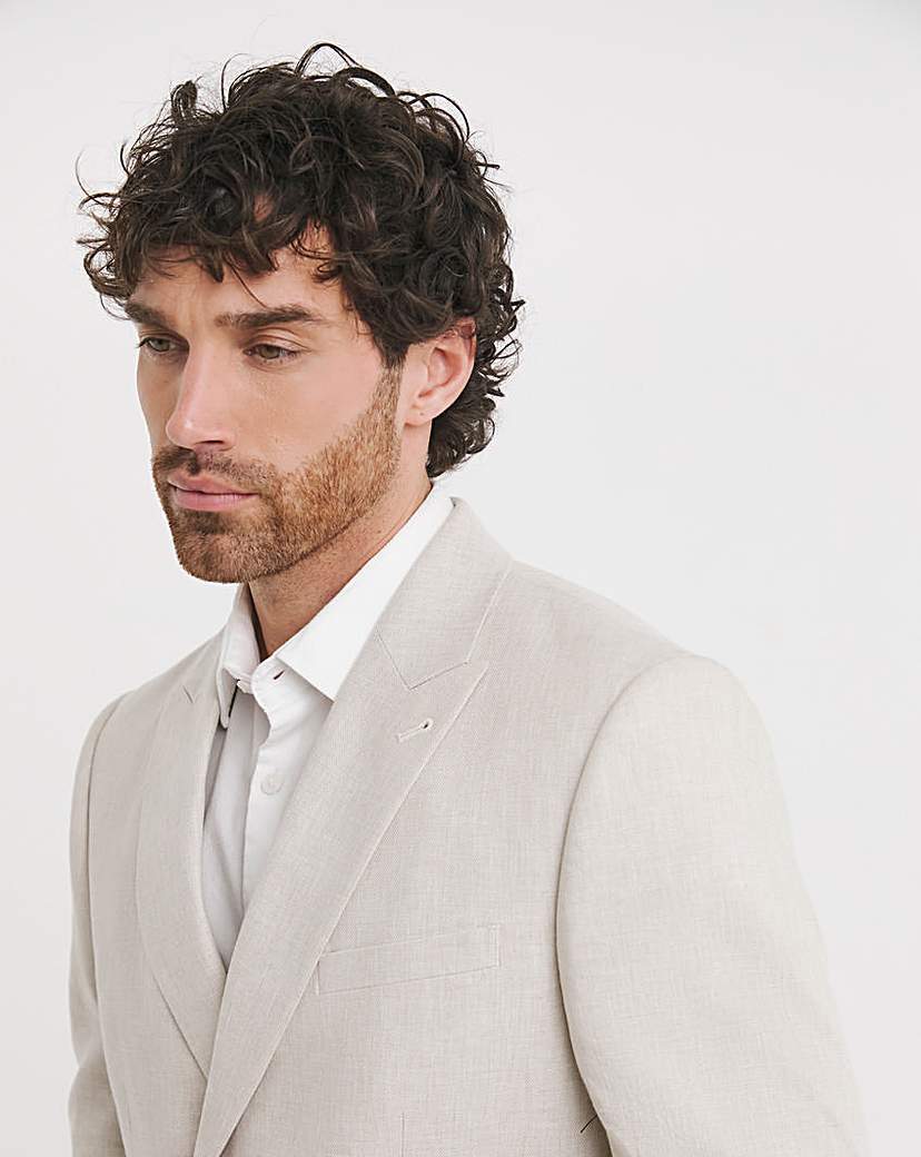 Linen Blend Double Breasted Blazer