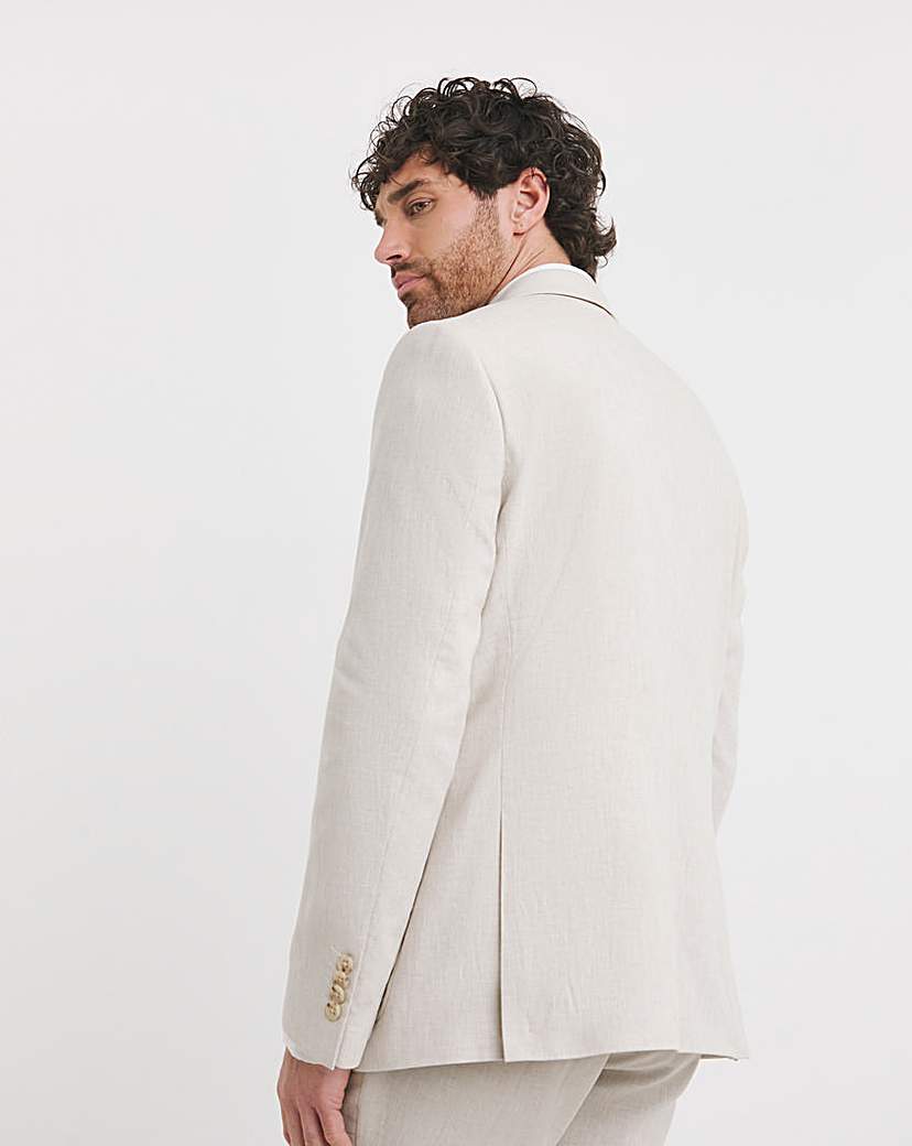 Linen Blend Double Breasted Blazer