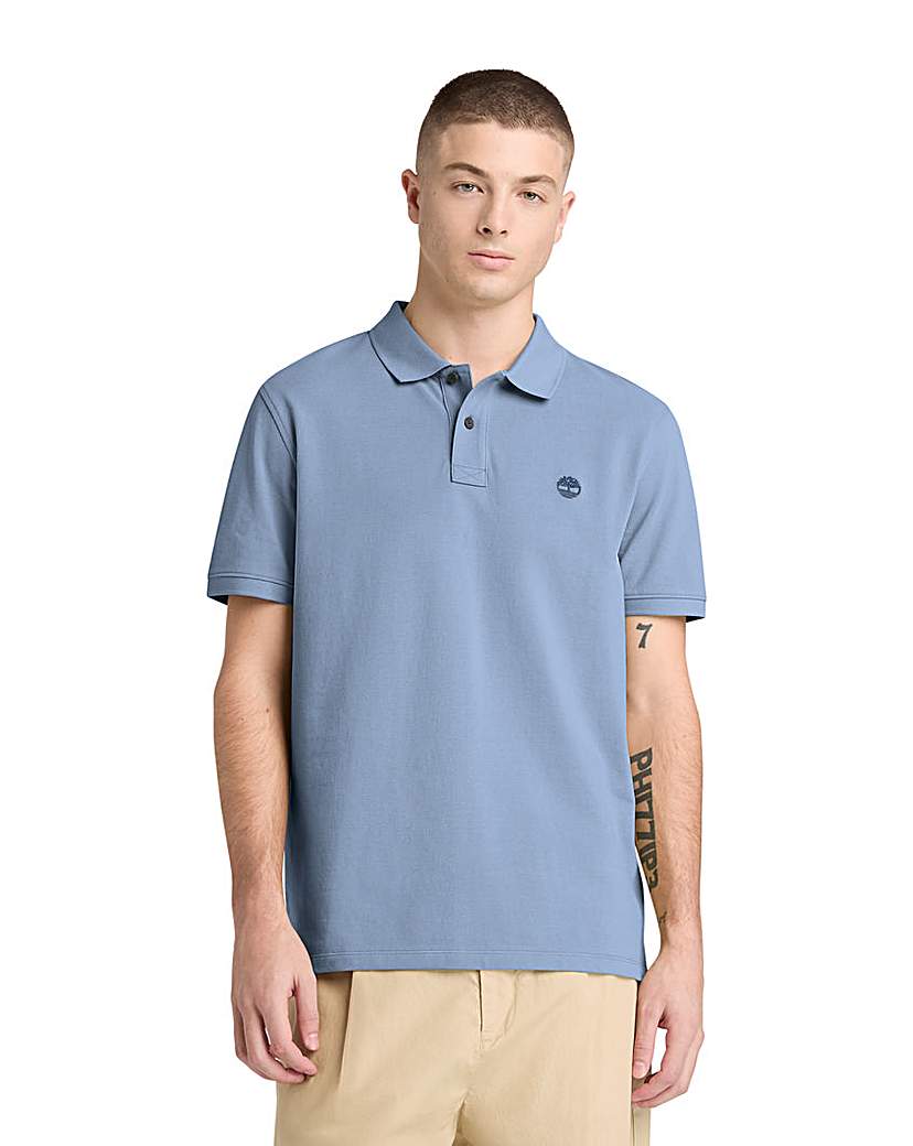 Timberland Pique Short Sleeve Polo Shirt Blue …