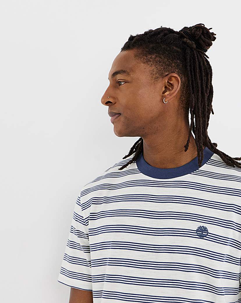 Timberland Men's Short Sleeve T-Shirt - Blue Stripe - L42/44