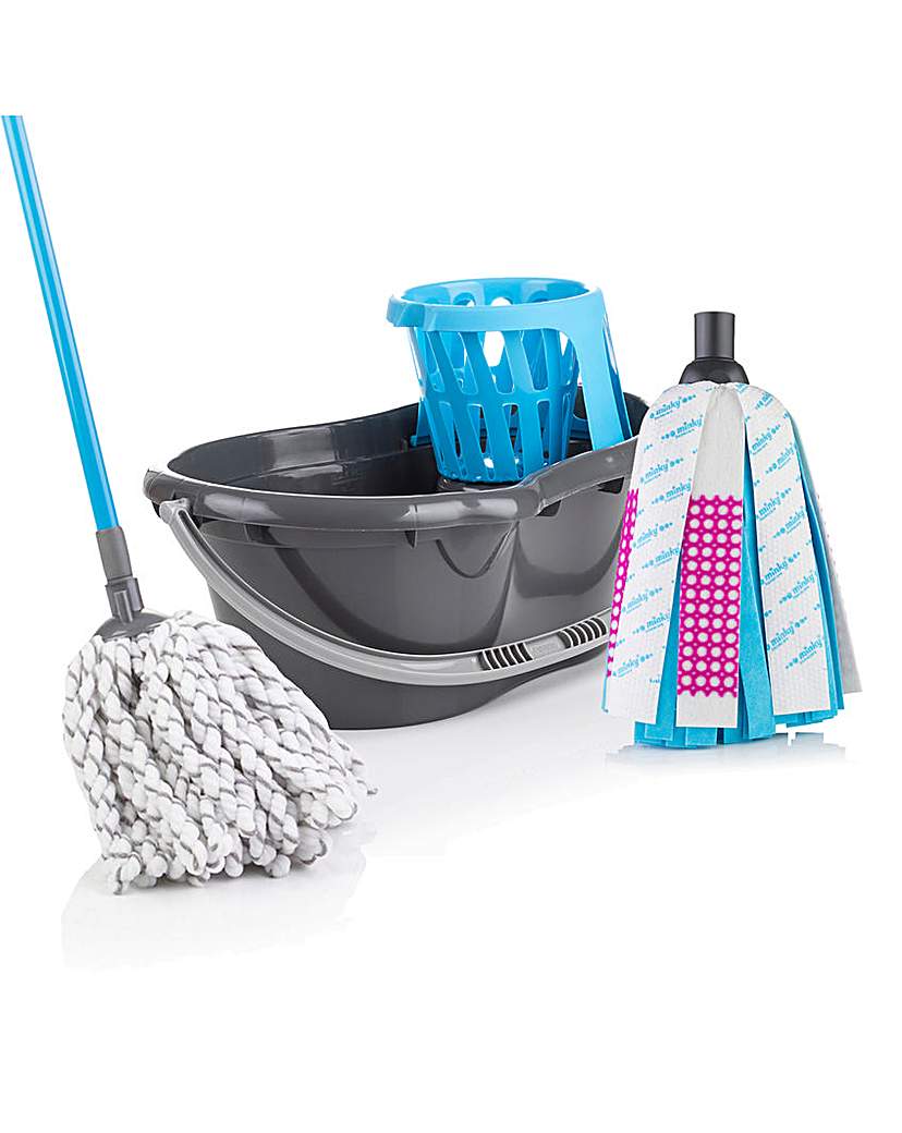 Minky Set of 2 Mops with FREE Bucket