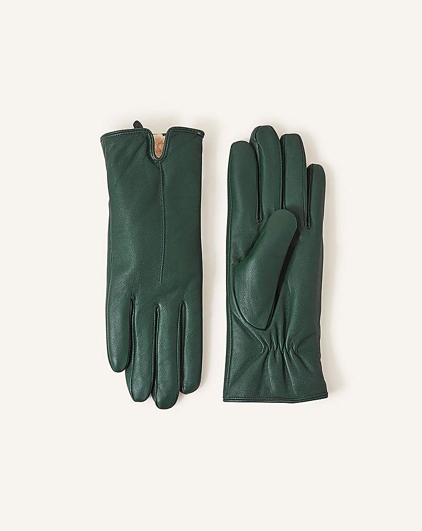 Accessorize Faux Fur Leather Gloves