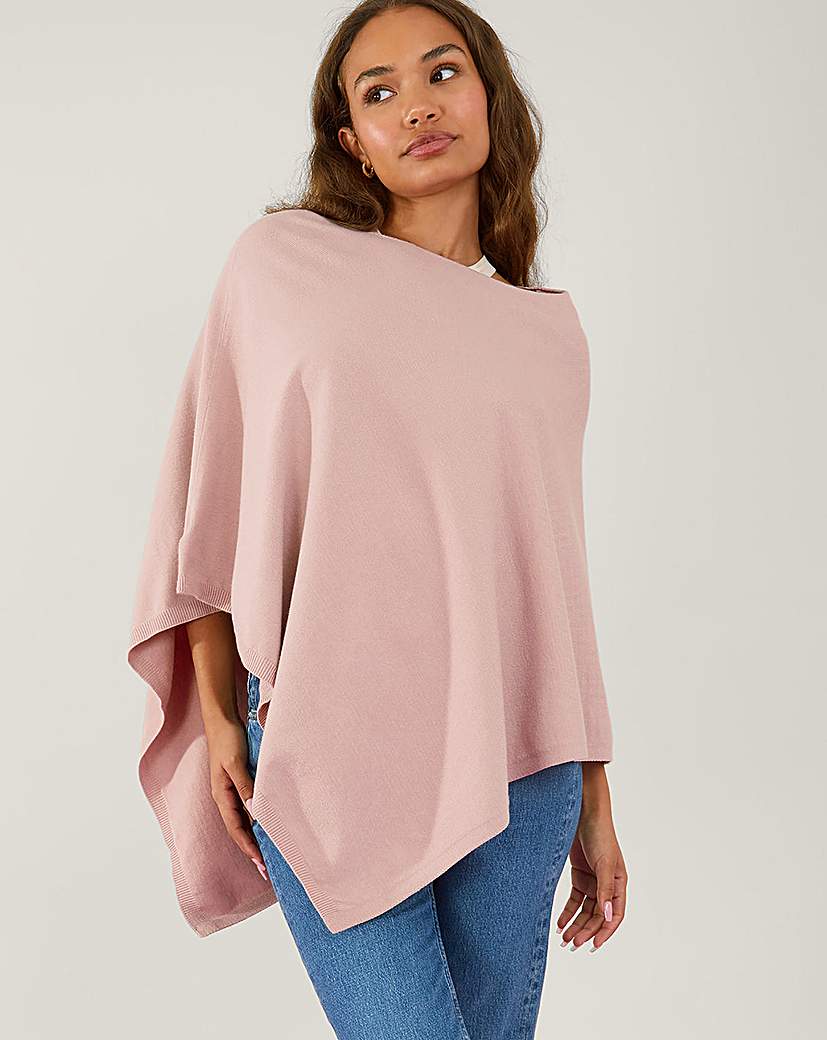 Knit Poncho - Pale Pink
