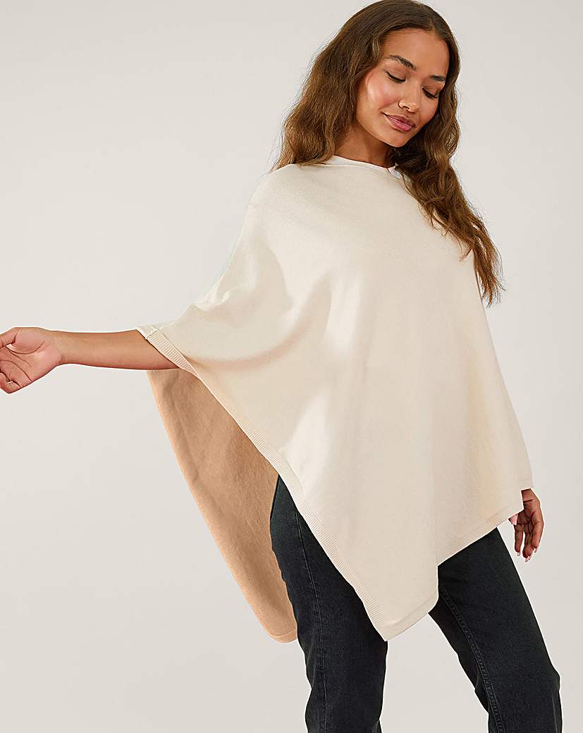 Knit Poncho - Cream