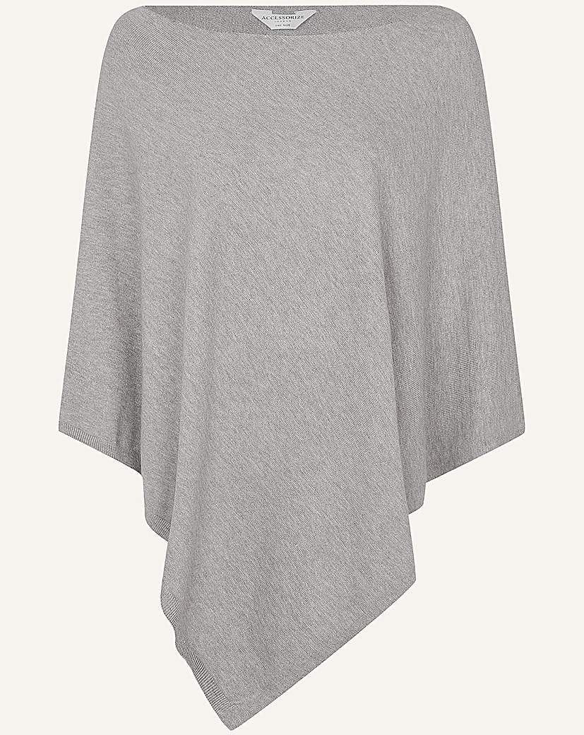 Knit Poncho - Grey