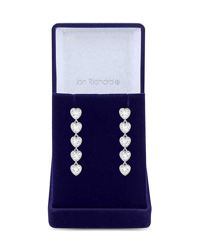Jon Richard CZ Heart Earrings