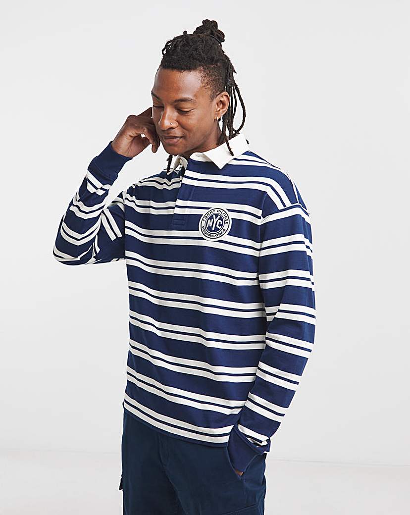New In - Tommy Hilfiger Stripe Badge Rugby - Navy