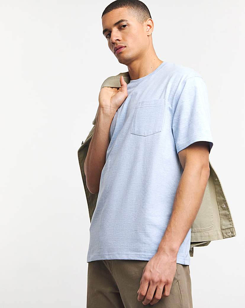 Relaxed Fit Marl Pocket T-Shirt