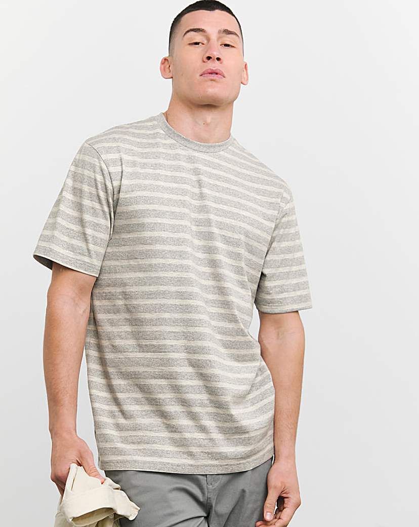 Relaxed Fit Textured Stripe T-Shirt