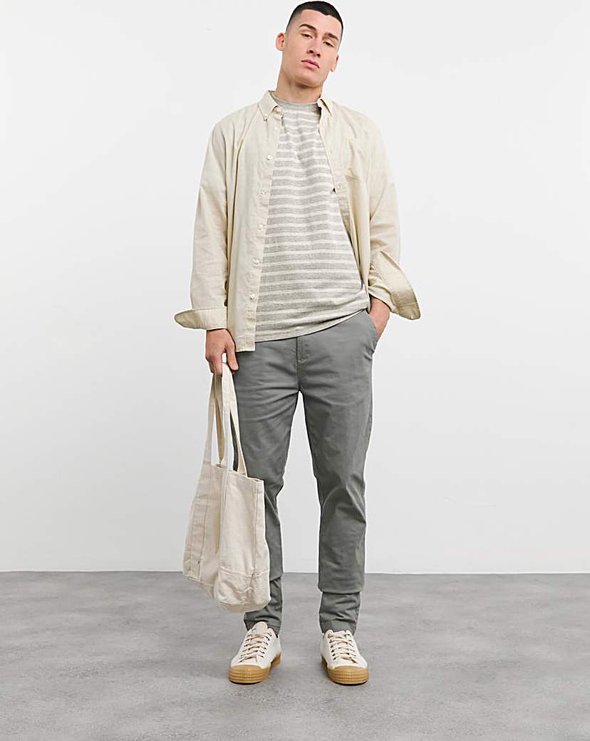 Relaxed Fit Textured Stripe T-Shirt