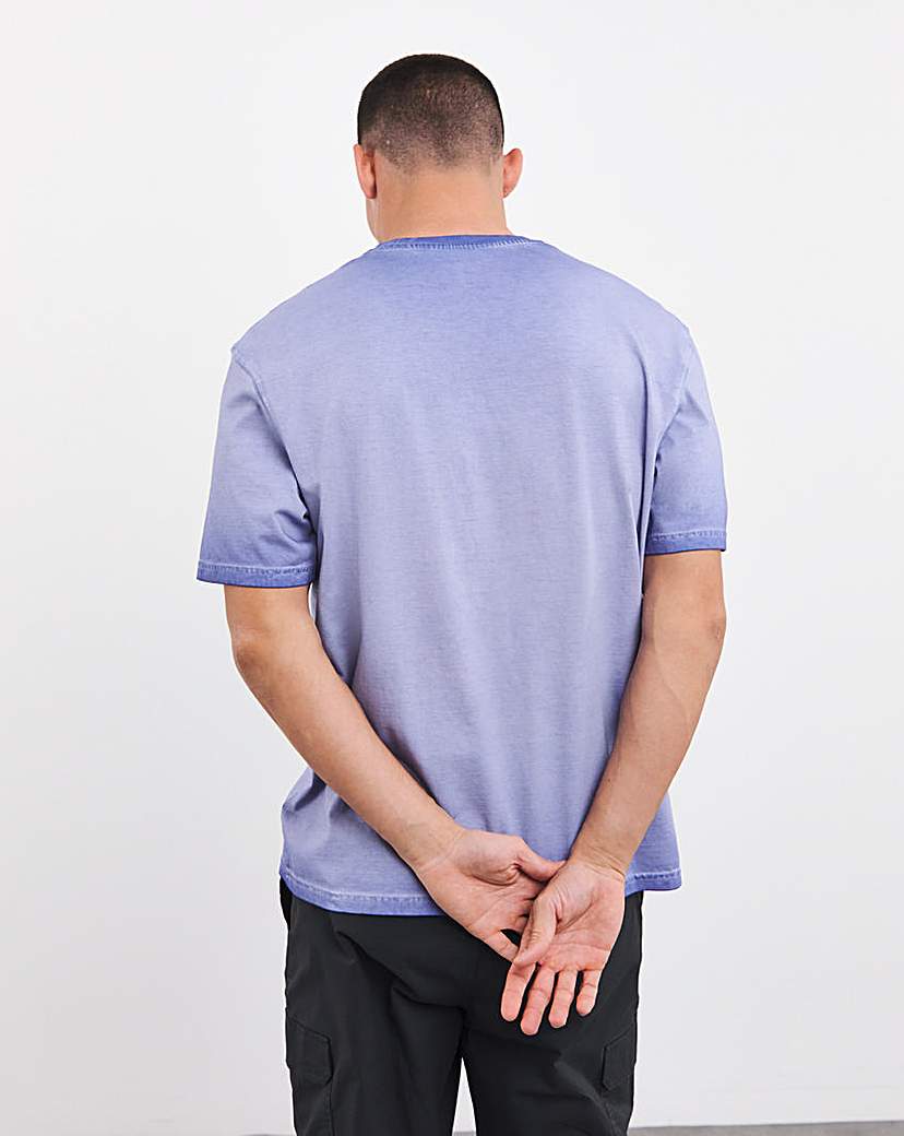 Oil Wash Relaxed Fit Embroidered T-Shirt