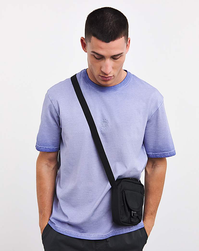 Oil Wash Relaxed Fit Embroidered T-Shirt