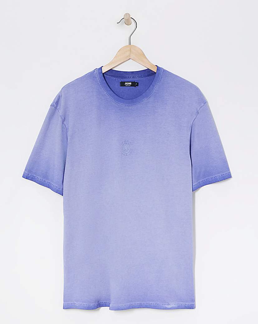 Oil Wash Relaxed Fit Embroidered T-Shirt