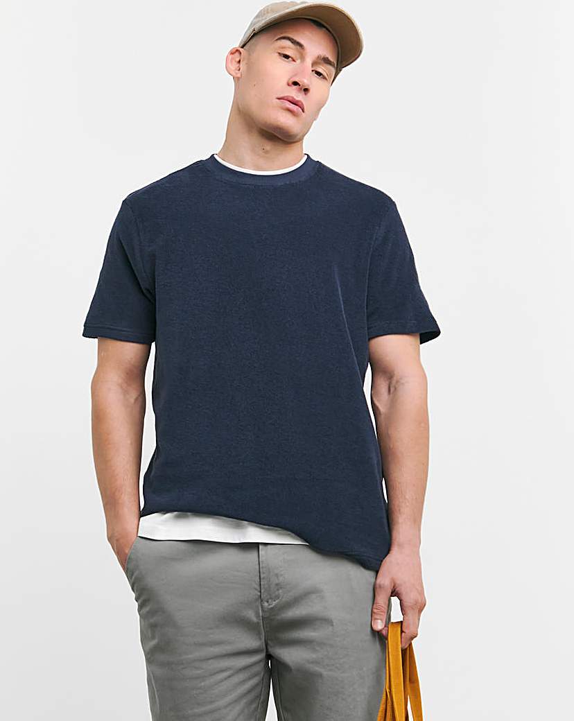 Towelling Crew Neck T-Shirt