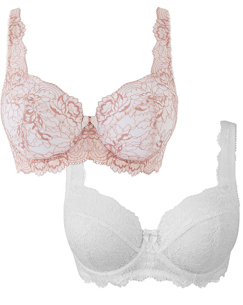 Image of 2 Pack Ella Full Cup Blush/White Bras