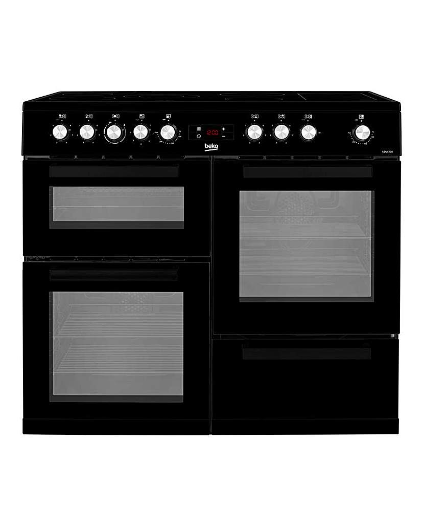 Beko KDVC100K 100cm Electric Range Cooker with Ceramic Hob - Black - A/A Rated