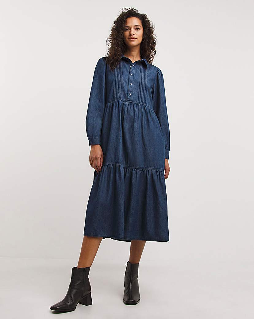 Seamed Detail Smock Shirt Dress