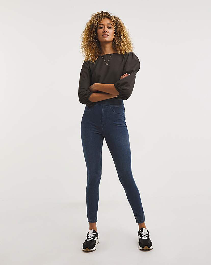Mid Blue Jersey Denim Jeggings