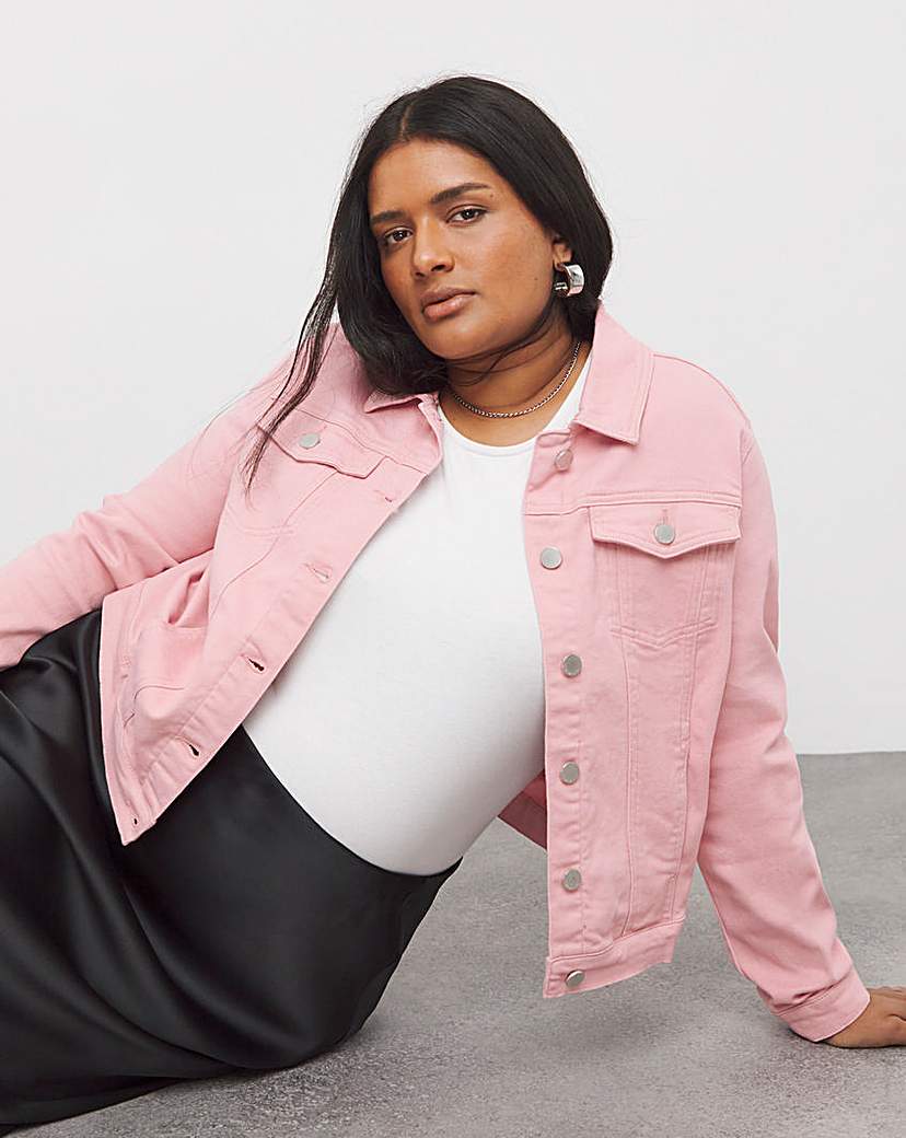 Dusty Pink Western Denim Jacket